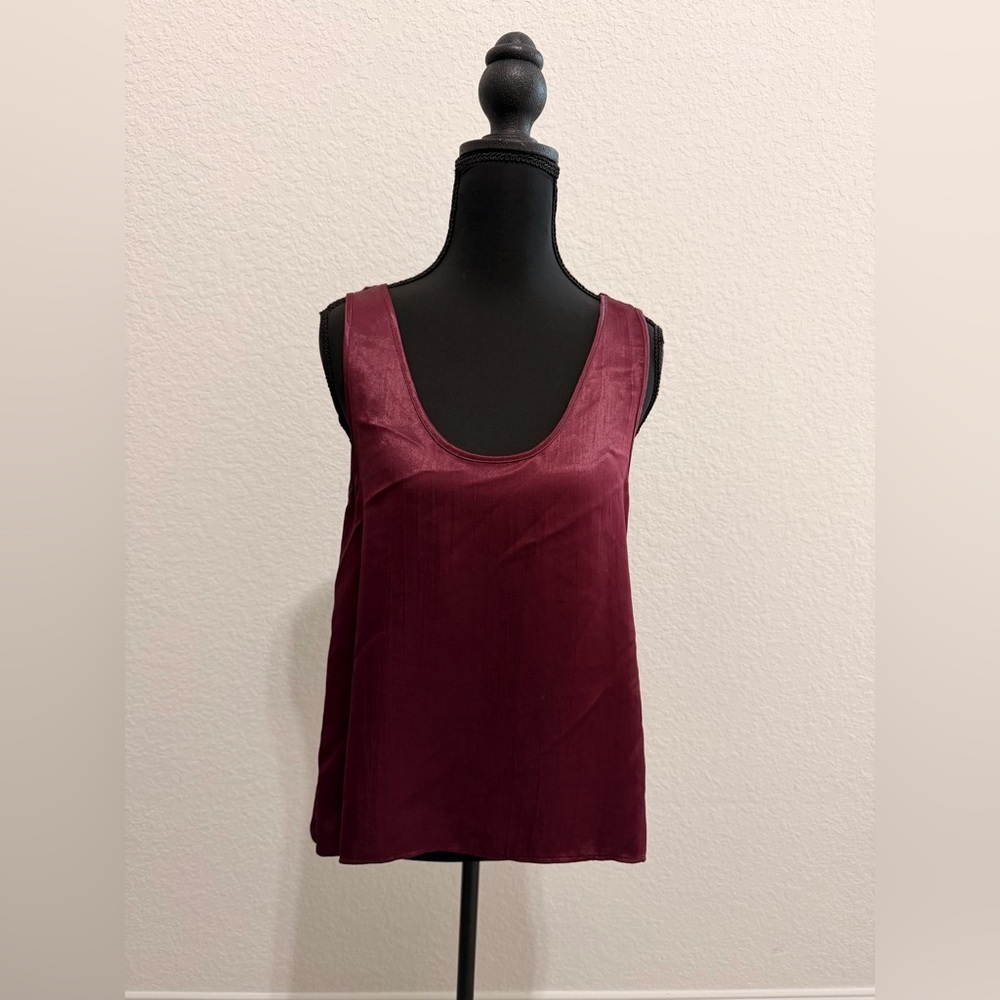 Zara Burgundy Satin Tank Top